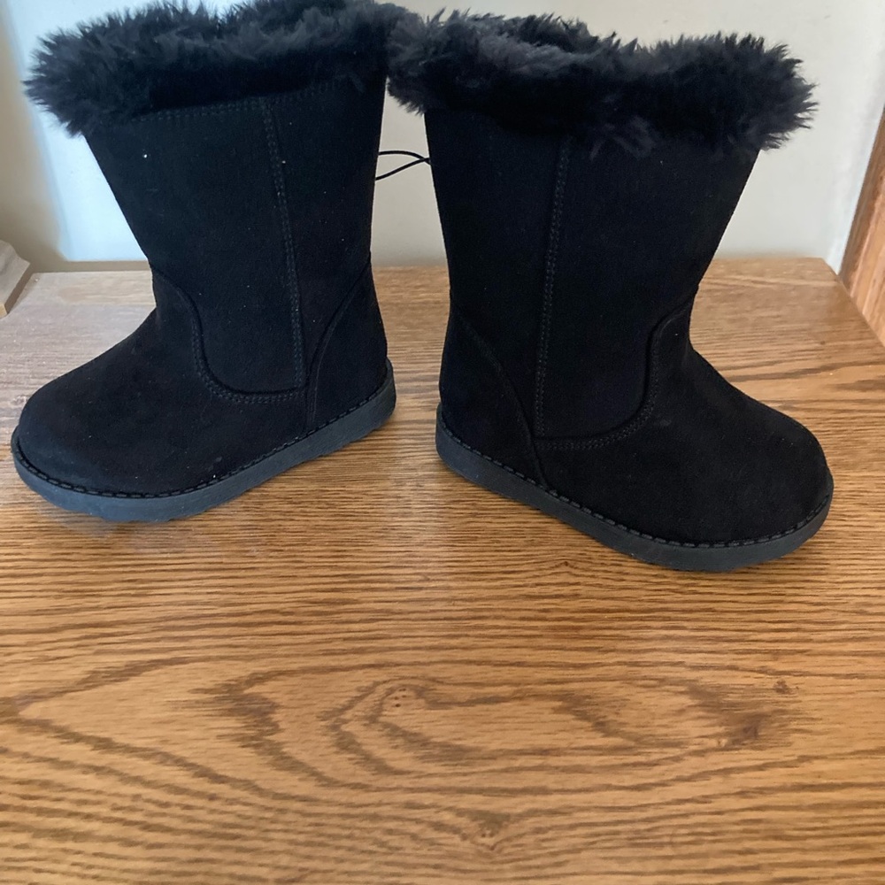 Little girls black winter boots
